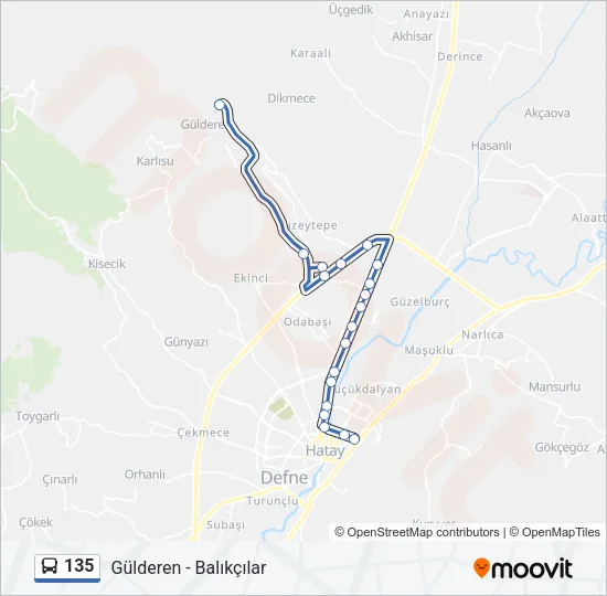 135 Bus Line Map