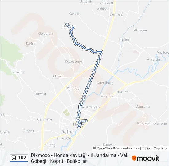 102 Bus Line Map