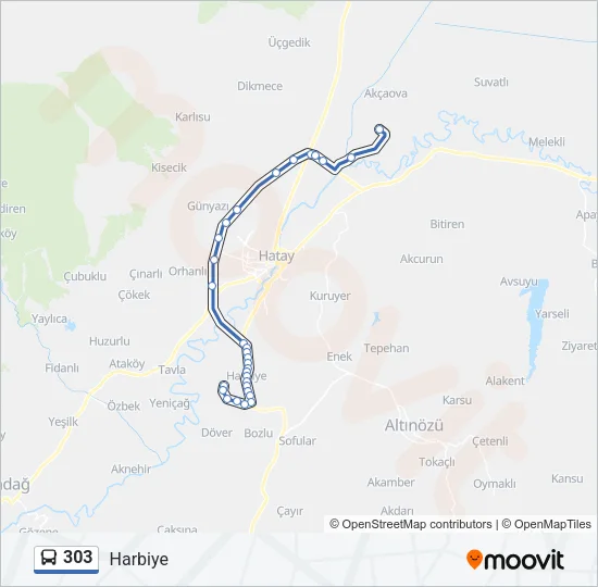 303 Bus Line Map