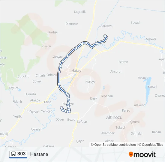 303 Bus Line Map