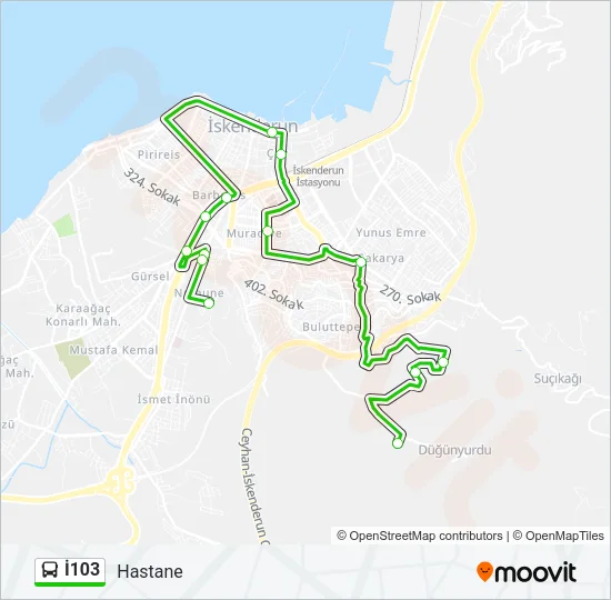 İ103 Bus Line Map
