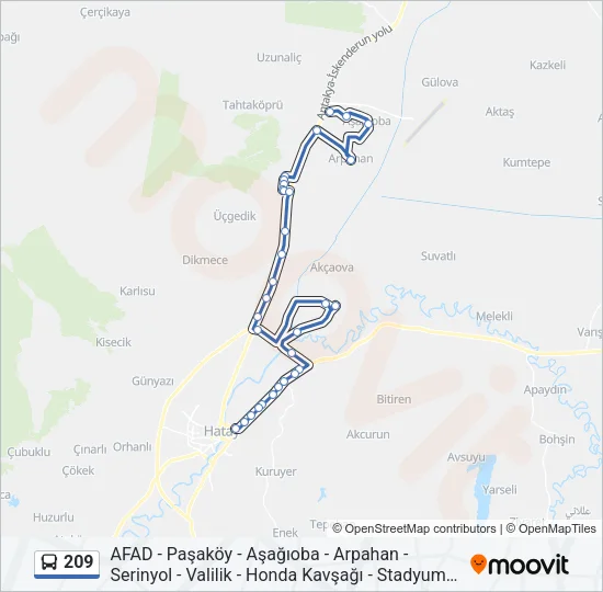 209 Bus Line Map