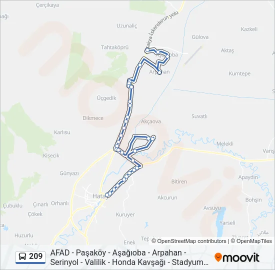 209 Bus Line Map
