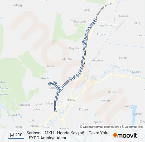 210 Bus Line Map