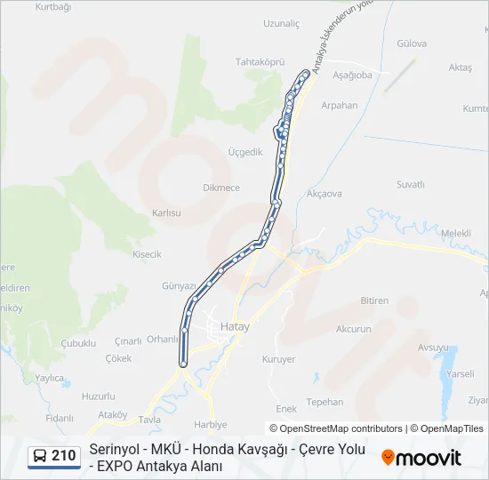210 Bus Line Map