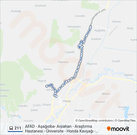 211 Bus Line Map