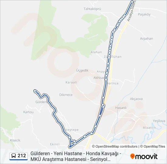 212 Bus Line Map