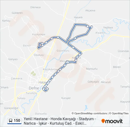 150 Bus Line Map