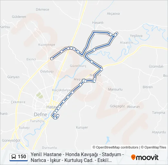 150 Bus Line Map