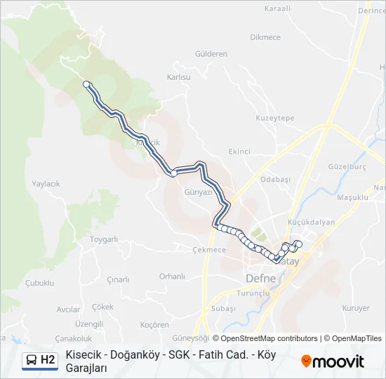 H2 Bus Line Map