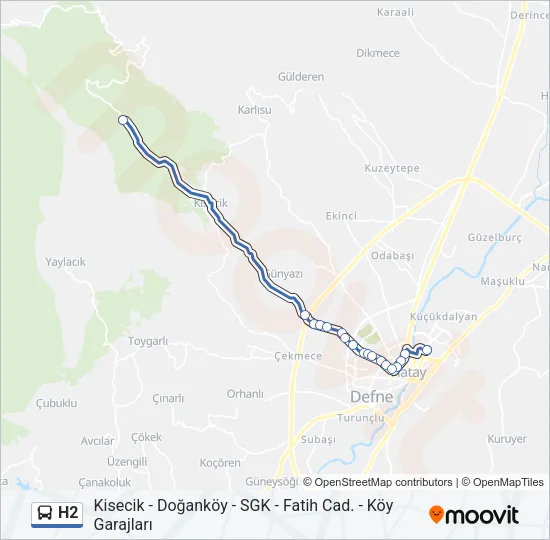 H2 Bus Line Map