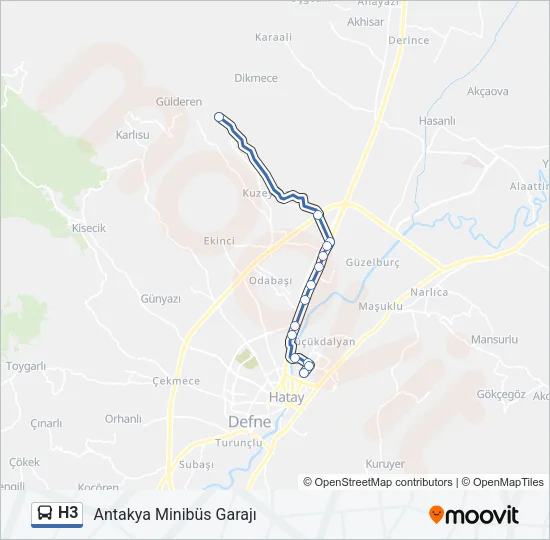 H3 Bus Line Map