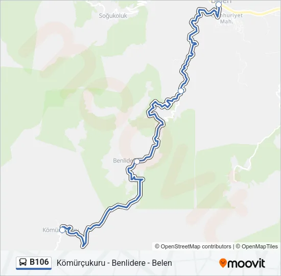 B106 Bus Line Map