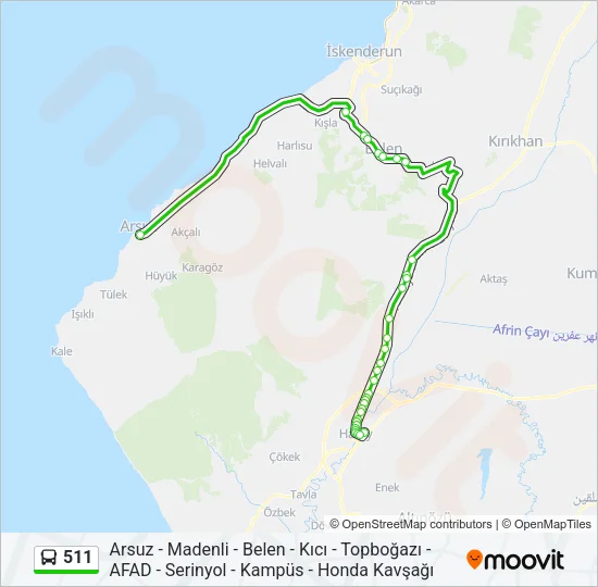 511 Bus Line Map