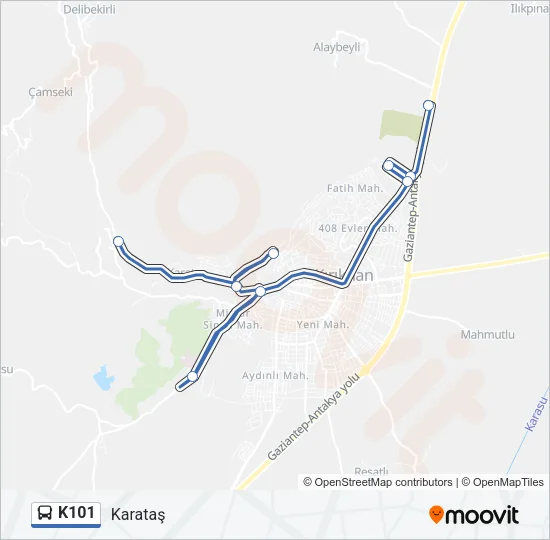 K101 Bus Line Map