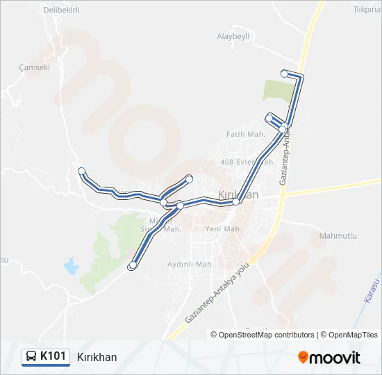 K101 Bus Line Map
