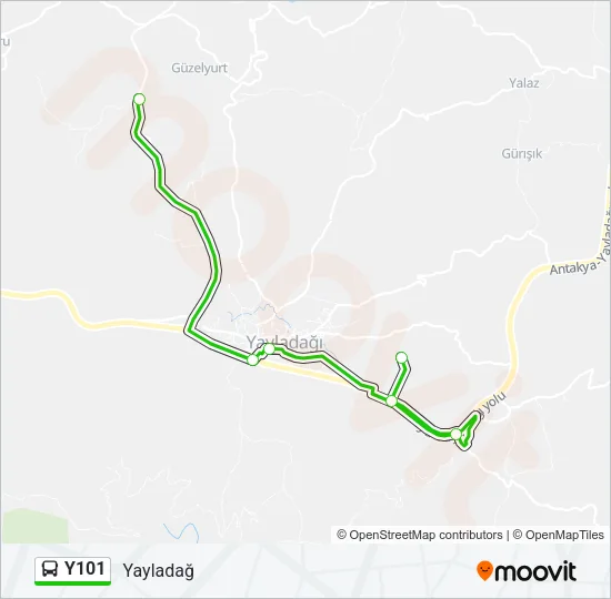 Y101 Bus Line Map