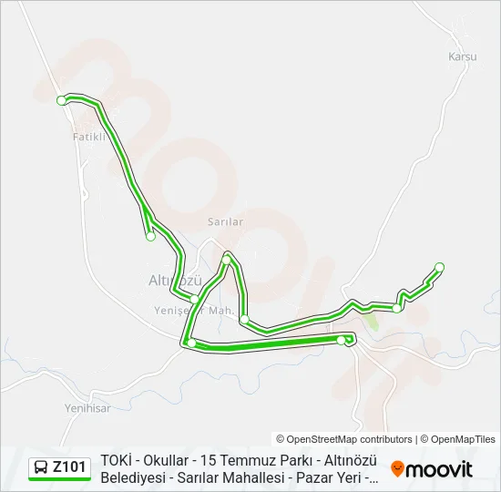 Z101 Bus Line Map