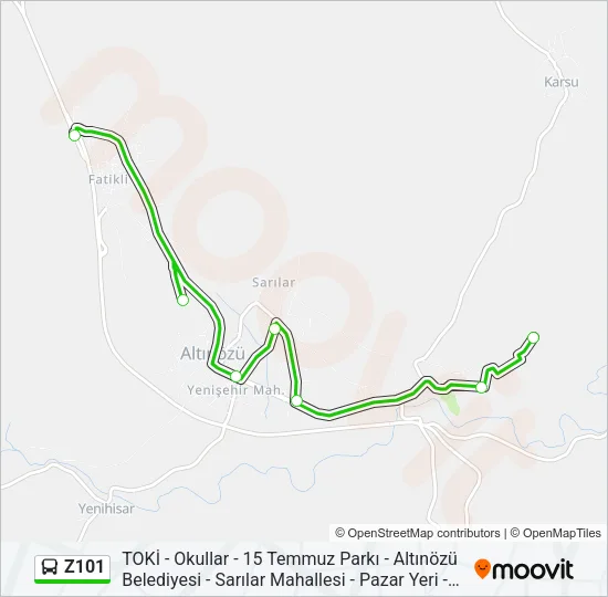 Z101 Bus Line Map