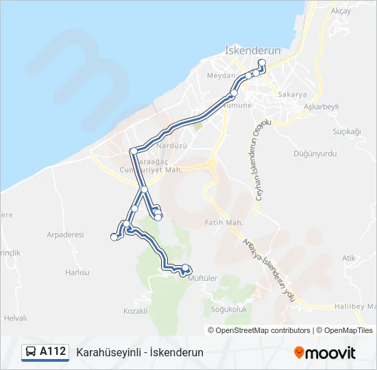 A112 Bus Line Map