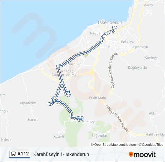A112 Bus Line Map