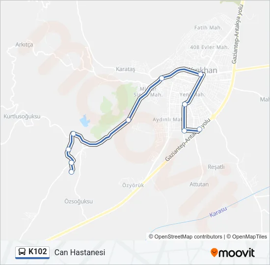 K102 Bus Line Map
