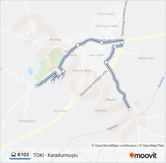 K103 Bus Line Map