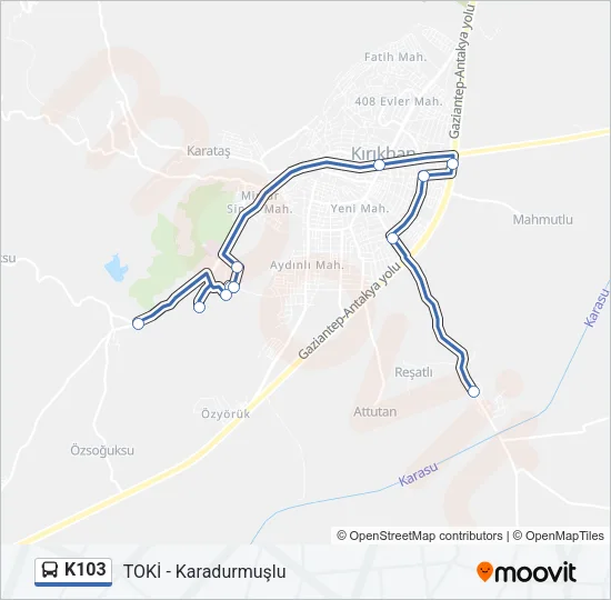 K103 Bus Line Map