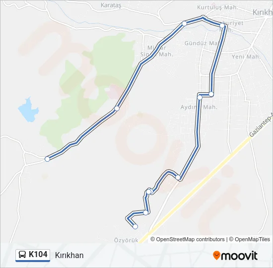 K104 Bus Line Map
