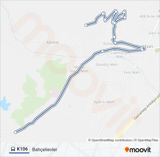 K106 Bus Line Map