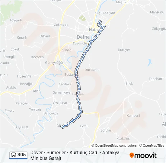 305 Bus Line Map