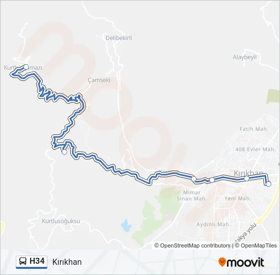 H34 Bus Line Map