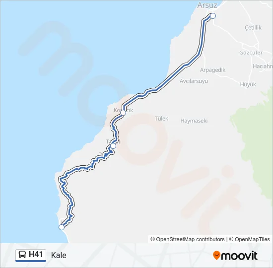 H41 Bus Line Map
