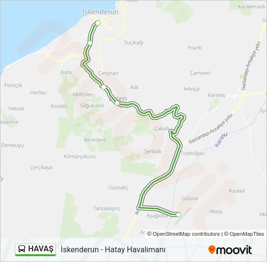 HAVAŞ Bus Line Map