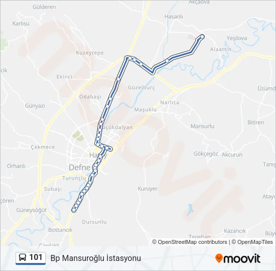 101 Bus Line Map