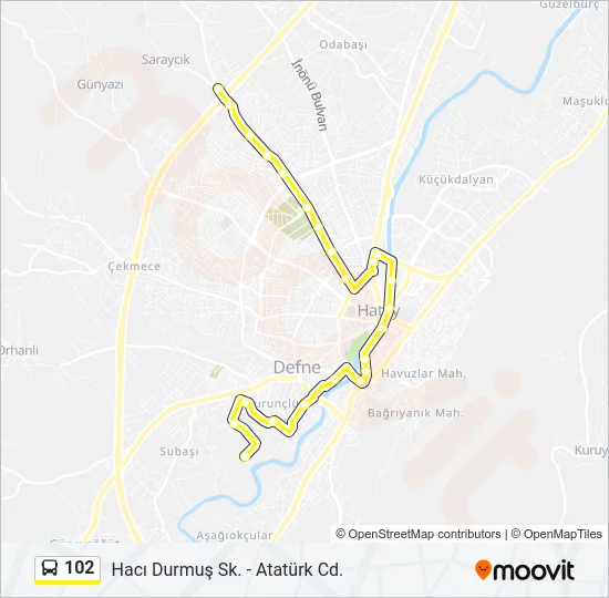 102 Bus Line Map