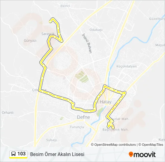 103 Bus Line Map