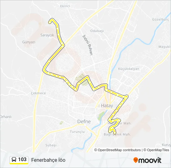 103 Bus Line Map