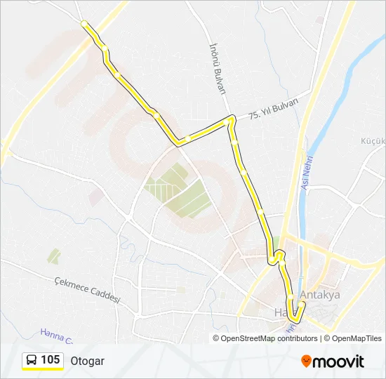 105 Bus Line Map