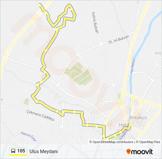 105 Bus Line Map