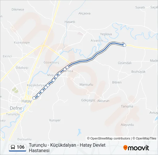 106 Bus Line Map