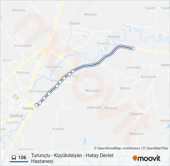 106 Bus Line Map