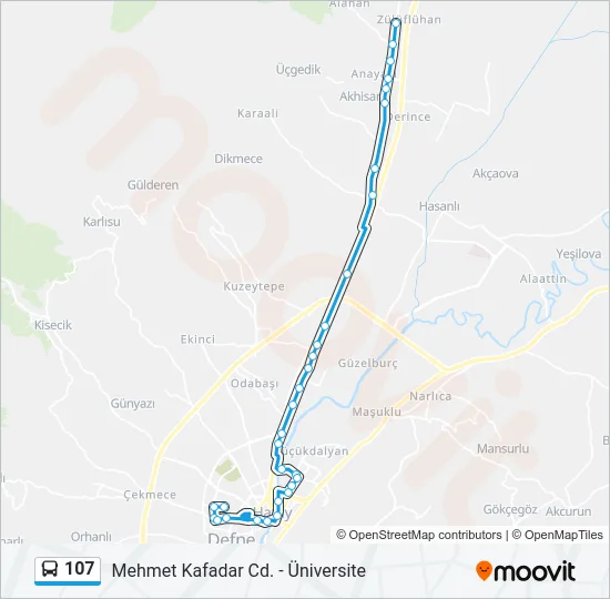 107 Bus Line Map