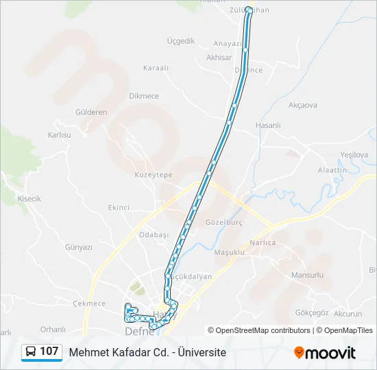 107 Bus Line Map