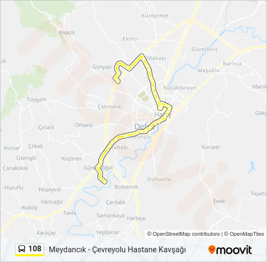108 Bus Line Map