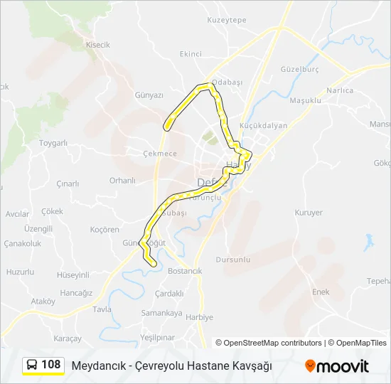 108 Bus Line Map