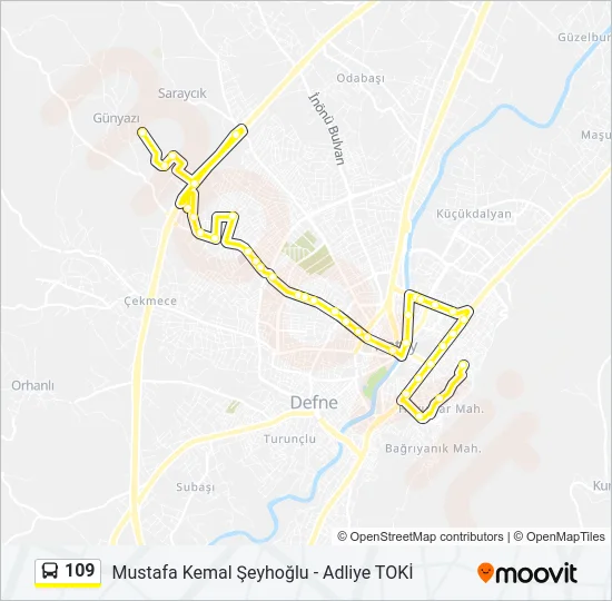109 Bus Line Map