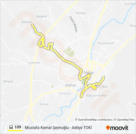 109 Bus Line Map