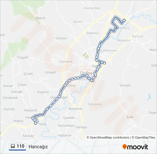110 Bus Line Map