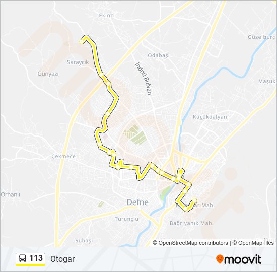 113 bus Line Map